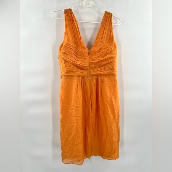 Shoshanna orange dress ruched fit flare size 8 - Picture 3 of 7